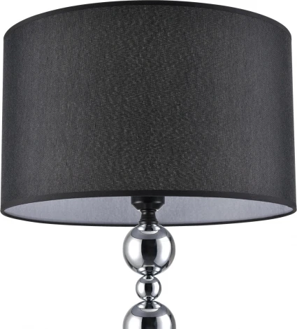 Торшер Lumion Navila 8079/1F хром/черный металл/текстиль E27 1*60W 220V (выключатель, шарики, круглые)