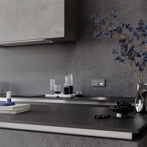 Выключатель одноклавишный (титан) Voltum S70 VLS010106