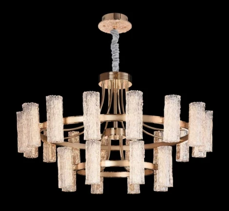 Подвесная люстра ярусная Fluorite Inverno FL1089-24P (LED, 220V, хрусталь, на цепи)