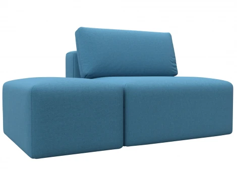 Модули диван и пуф Лига-060 НПБ (ЛДСП,Брус,Фанера,Рогожка/Голубой) Лига Диванов 129741