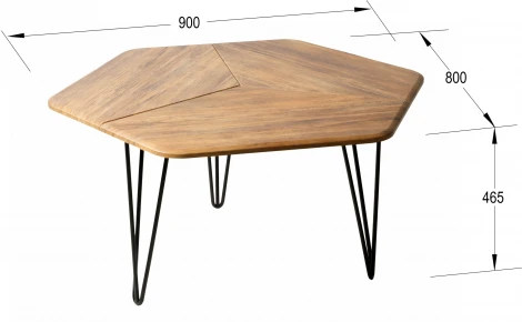 Стол журнальный Олдем дуб американский/чёрный Mebelik арт.005009