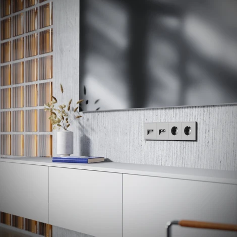 Розетка телевизионная встраиваемая TV+RJ45 Voltum S70 VLS060703 (кашемир)