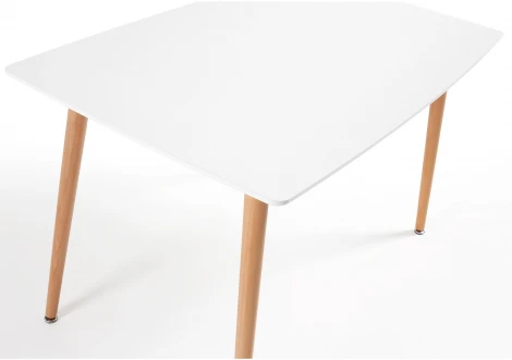 Стол обеденный La Forma (ex Julia Grup) Wad (Белый/ МДФ,Бук,Дерево,Обработанная древесина)