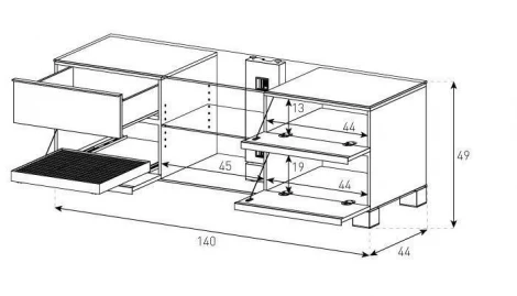 Тумба под телевизор Sonorous MD 9340 B INX BLK