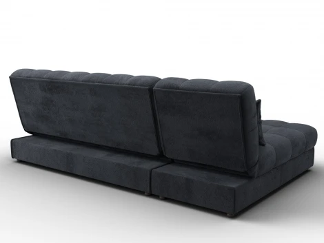 Диван угловой Лига-116 НПБ угол левый (ДСП,ЛДСП,Велюр/Темно-серый) Лига Диванов 136950L