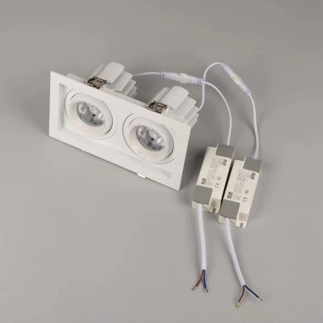 Встраиваемый светильник светодиодный MS-VORTEX-BUILT-S210x117-2x20W Warm3000 (WH-WH, 40 deg, 230V) (Arlight, IP20 Металл) 057763