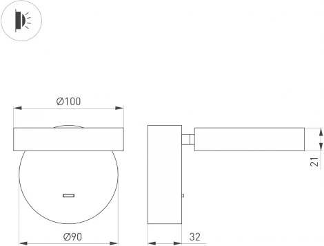 Спот SP-MILADY-R90-6W Warm3000 (BK, 110 deg, 230V) (Arlight, IP20 Металл) 048153 (LED, выключатель)