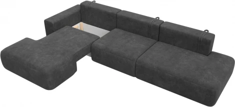 Диван угловой Лига-036 НПБ Модерн Лонг левый угол Лига Диванов (Велюр) арт.127745L