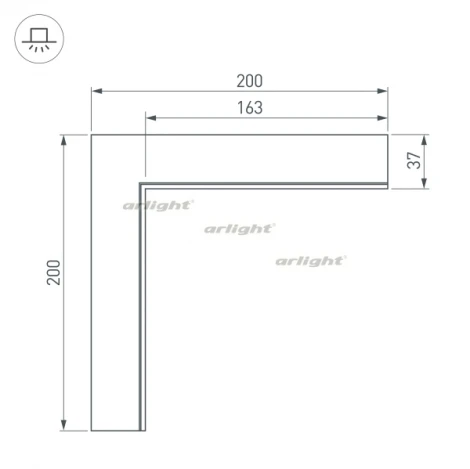 Угол SL-LINIA45-FANTOM внутренний (Металл) 030103 Arlight