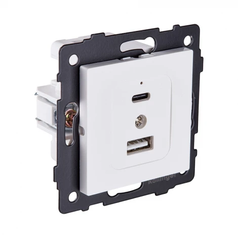 Розетка USB A+C 20W белый матовый Kollinger REA-037WM для Aspekt, Eleganz, Reflex