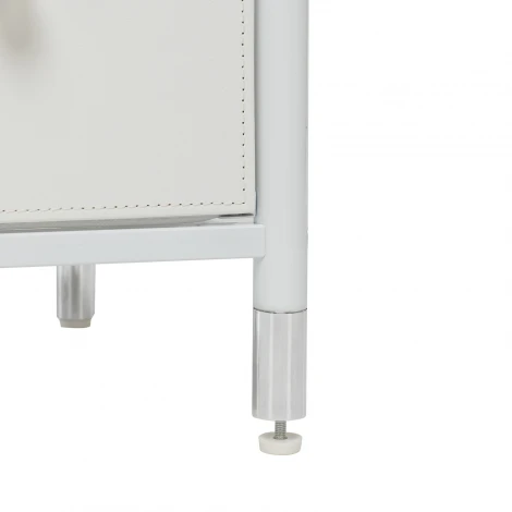 Комод Leset Нирита/Хайди узкий 4 ящика (Сталь,Экокожа,ЛМДФ/Белый) арт.2500000252273