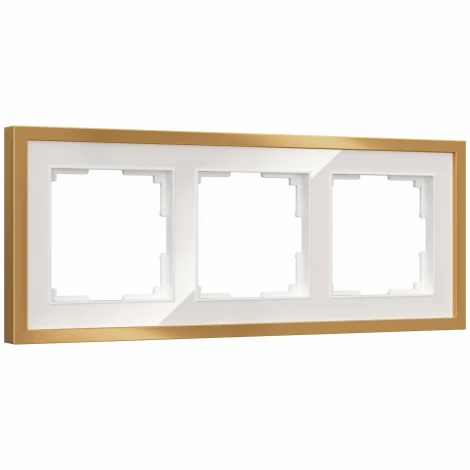 Рамка на 3 поста Baguette (белый/золотистая латунь) Werkel W0032853 (a072284)