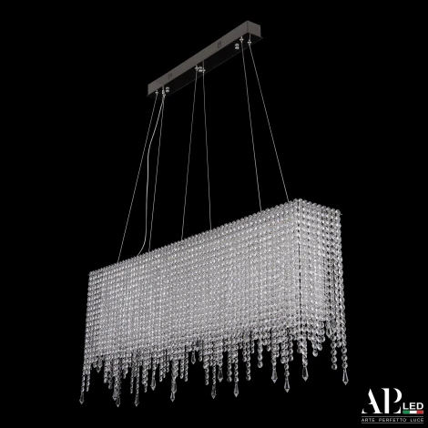 Подвесная люстра светодиодная APL LED Sicilia SH512.0.100.G.Ni.4000 (220V, хрусталь, на тросе)