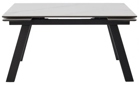 Стол МОРИС-2 140 цвет MATTE БЕЛЫЙ МРАМОР, керамика / Черный каркас M-City 64592