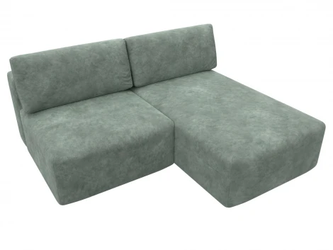Диван угловой модульный Лига-060 НПБ угол универсальный (ЛДСП,Брус,Фанера/Пластик/Велюр/Зеленый) Лига Диванов 129509