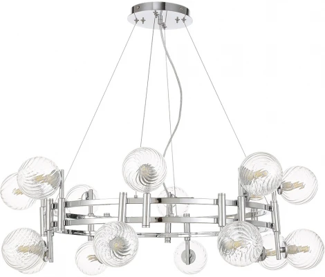Подвесная люстра Crystal Lux LUXURY SP16 CHROME (220V, на тросе, шарики)
