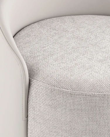 Пуф Тея спинка иск.кожа, сиденье шенилл светло-серый Stool Group УТ000042299