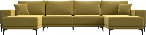 Диван П-образный Льюес (Желтый/Микровельвет) Лига Диванов арт.122416