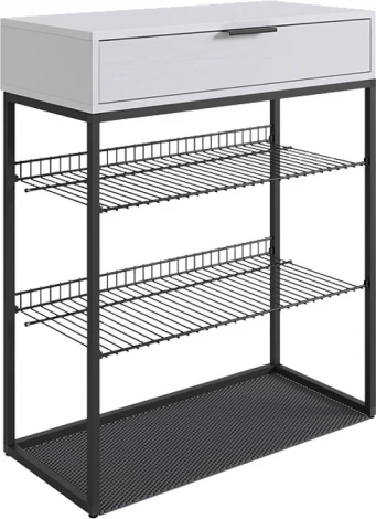 Обувница Краш, цвет черный муар/белое дерево Mebelson (арт.LMN-13.2554)