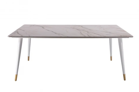 Стол обеденный IST-CASA Рио Гранд MC232-180WH, 180х90х76 см, белая керамика/золото