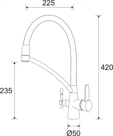 Смеситель Paulmark Holstein Ho213165-302 для кухонной мойки, песочный
