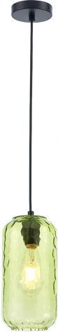 Подвесной светильник Escada Rise 10177/1S Black/Green 1х60Вт Е27, металл/стекло, черный/зеленый
