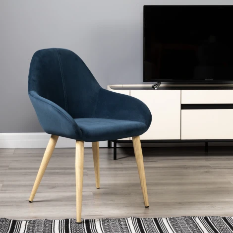 Кресло Kent Diag blue/нат.дуб R-Home арт.410119151h_Diagblue_н.дуб