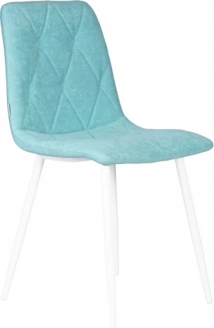 Стул обеденный DOBRIN CHILLY ROMBO (Тиффани Simple 51, основание белый) 006 ROMBO, цвет сиденья тиффани основания белый