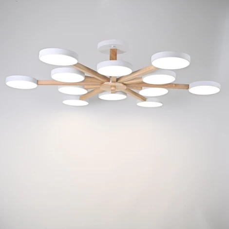 Потолочная люстра Wi-Fi на штанге Turna L12 White By ImperiumLoft Turna-B01 (LED, 220V, голосовое управление, умный дом - Алиса)