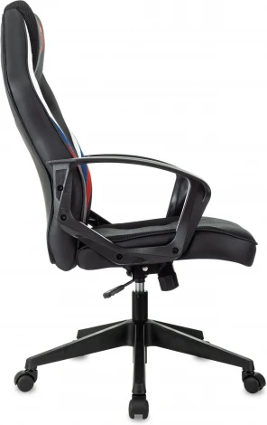 Кресло игровое Zombie 500 черный/белый ткань/эко.кожа крестов. пластик