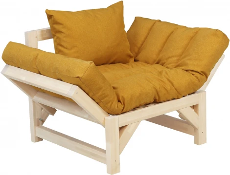 Кресло Бинго ткань savana plus yellow, каркас лак Mebelik арт.009292