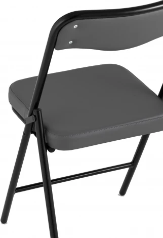 Складной стул Stool Group Джонни экокожа серый каркас черный матовый УТ000035362