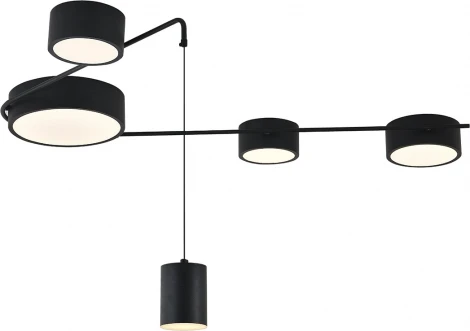 Потолочный светильник круглый (14028/5С Black) Indigo Modulo V000161L (регулировка яркости, LED, 220V, пульт управления)