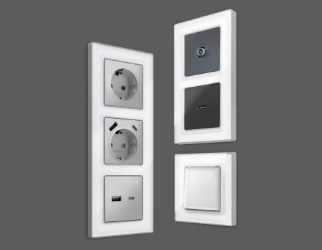 Рамка Ambrella Volt ALFA Arctic (Белый Стекло органическое/Серебро) 1-ая AF580131