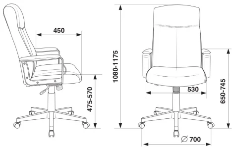 Кресло руководителя Бюрократ DOMINUS черный TS-584 крестовина пластик
