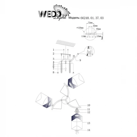 Потолочная люстра Wedo Light Laives 66248.01.37.03