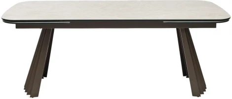 Стол M-City ASTRID 200 TL-102 Бежевый мрамор, испанская керамика / Шоколадное золото каркас