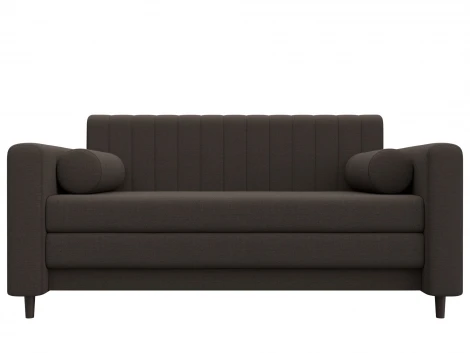 Диван прямой Лига-070 (ЛДСП,Брус,Фанера/Дерево/Рогожка/Коричневый) Лига Диванов 129646