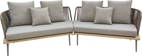 Диван угловой "BAYLEY" уличный серый 280*84*75см Garda Decor арт.129KN-03042