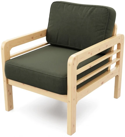 Кресло Arsko Бергер сосна велюр зеленый