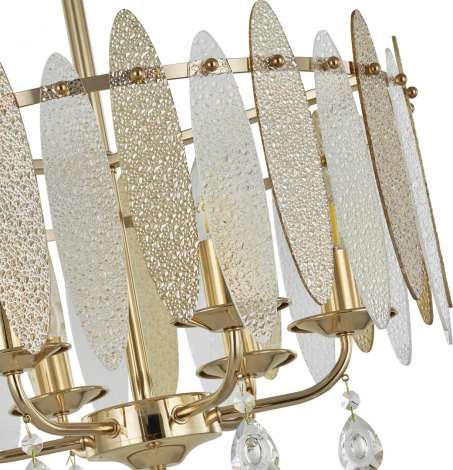 Подвесная люстра хрустальная на штанге Arte Milano Sorrento-4309 374309/6/350/470 GD (220V)