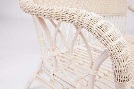 Комплект для отдыха "ANDREA" (диван + 2 кресла журн. столик со стеклом подушки) TCH White (белый), Ткань рубчик, цвет кремовый Tetchair Andrea 10165