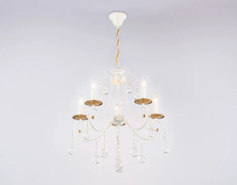 Подвесная люстра с хрусталем Ambrella Classic TR4916 (220V, подвески, на цепи, подсвечник, свеча)