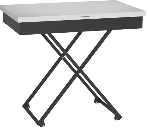 Стол универсальный трансформируемый Калифорния АНДРЭ Loft ЛДСП Белый/Черный