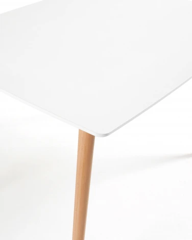 Стол обеденный La Forma (ex Julia Grup) Wad (Белый/ МДФ,Бук,Дерево,Обработанная древесина)