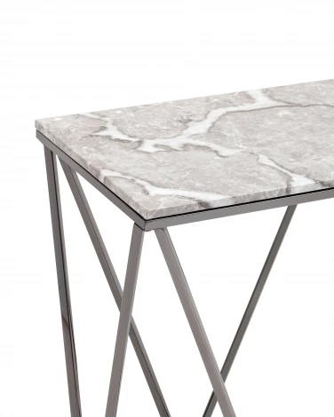 Консоль Stool Group Авалон 122*41 серый мрамор сталь темный хром УТ000036336