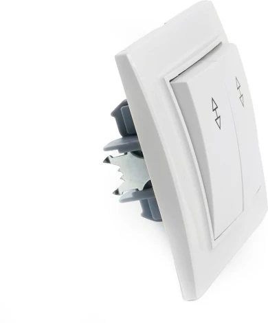 Переключатель двухклавишный (белый) Stekker Эрна 39919