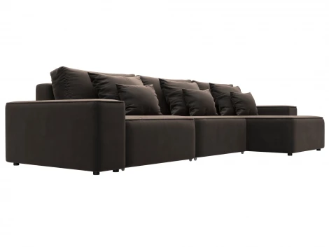 Диван угловой Лига-074 угол универсальный (ДСП/Пластик/Велюр/Коричневый) Лига Диванов 129864