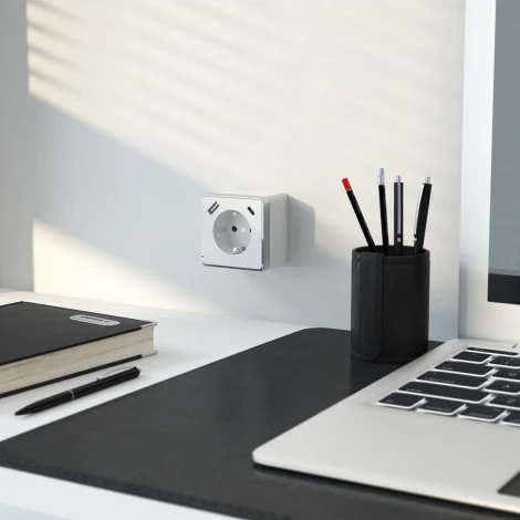 Розетка с заземлением, шторками и USB тип A+C Gallant (белый) Werkel W5071701 (a057698)