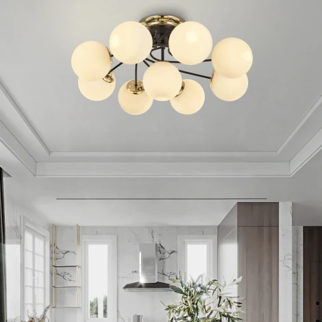 Потолочная люстра Arte Milano Neapolis-76408 276408/8+1 BK/GD (220V, шар)